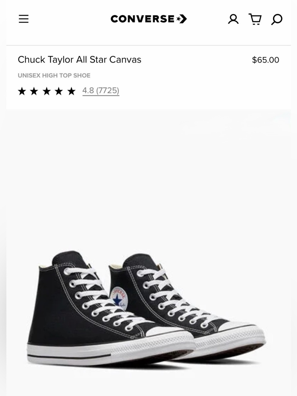 Converse Black Canvas High Top Sneakers
